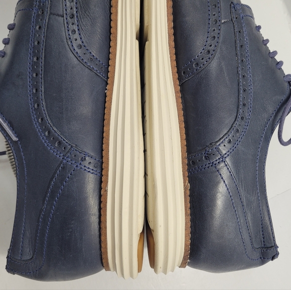 COLE HAAN ORIGINAL GRAND MEN SIZE 11.5M BLUE CASUAL WINGTIP OXFORD SHOES C30563 - Picture 14 of 15